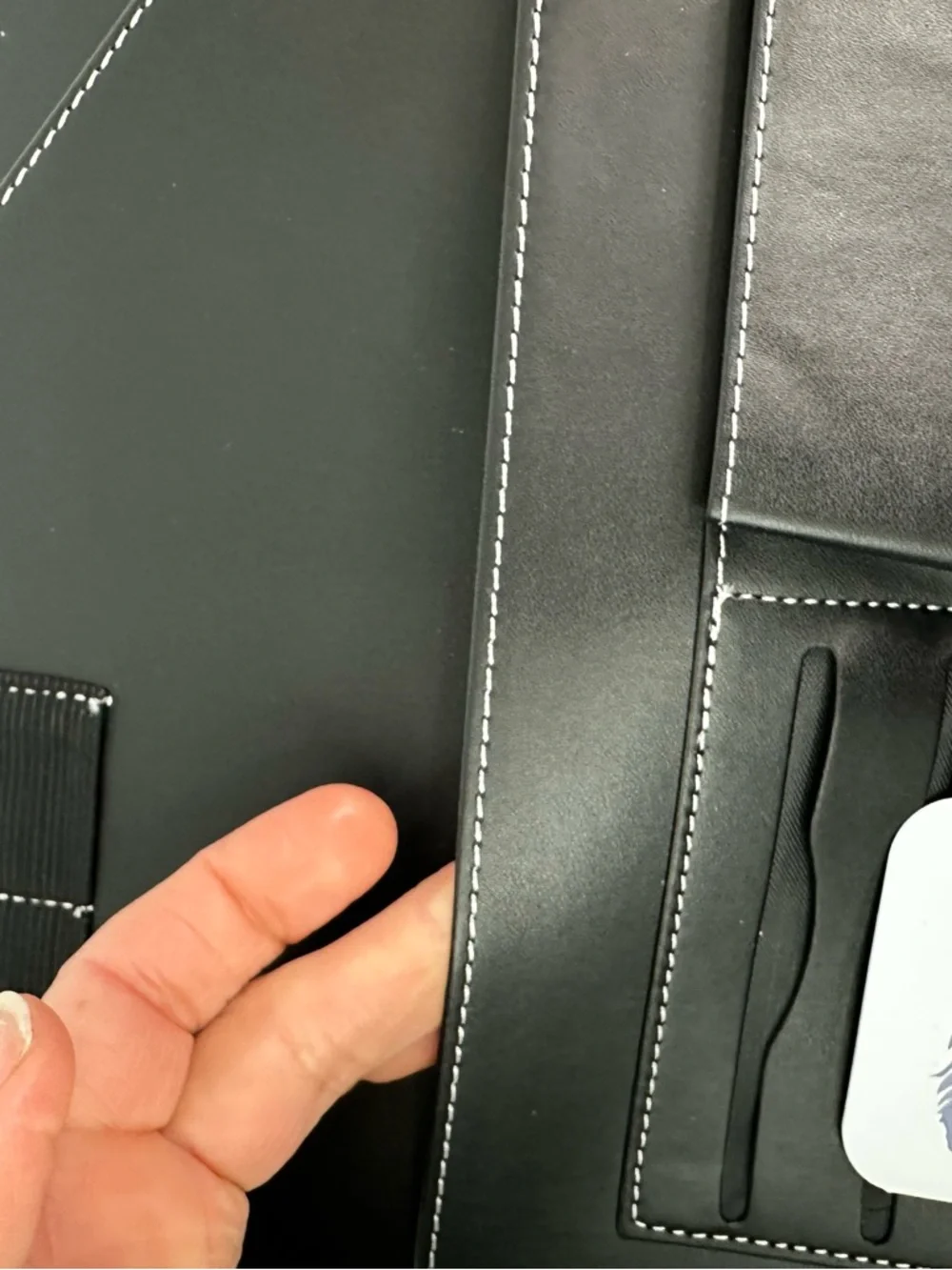 TopLive Black Padfolio with Legal Pad & Clipboard Inside Magnetic Closure